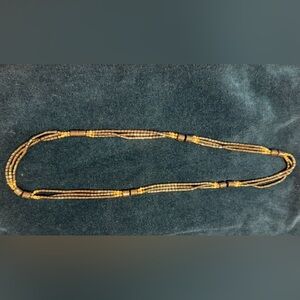 Elegant Gray and Gold Beaded Necklace